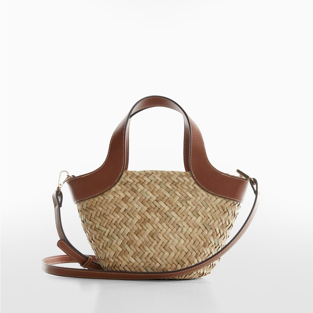 COPY - Mango woven/fibre/basket/wicker handbag with adjustable strap.